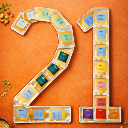 Number 21 Made with Habbitree Daily Protein Sachets – 21 Day Habit Challenge Kit with Plant Protein, Healthy Seeds Mix, Identity Shift Program for Consistency and Clean Nutrition