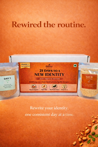 Habbitree 21 Day Protein Challenge Box – Daily Plant Protein Edition for Habit Building, Identity Transformation and Healthy Lifestyle with No Preservatives in India